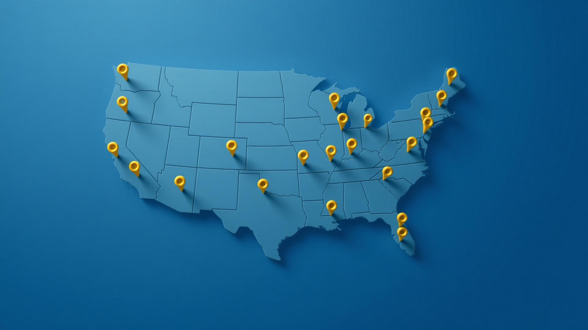 Nationwide coverage map showing all 50 states